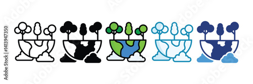 Forest Conservation Icon Set Multiple Style Collection