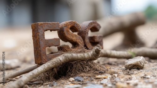Rusted Metal "ESG" Sign: Cl...