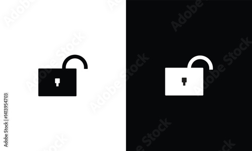Padlock icon, lock and unlock icon vector design