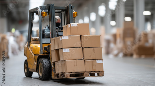 Forklift in Warehouse: A ye...