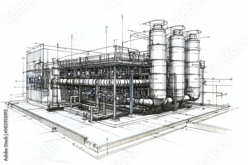 Wallpaper Mural Piping house architectural sketch construction design Torontodigital.ca