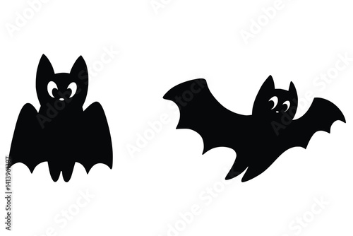 Three Bat Silhouettes Halloween Design Collection