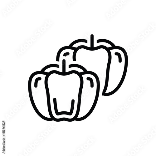 Black line icon for paprika