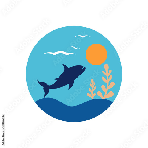 Fish Swimming Ocean Coral Silhouette