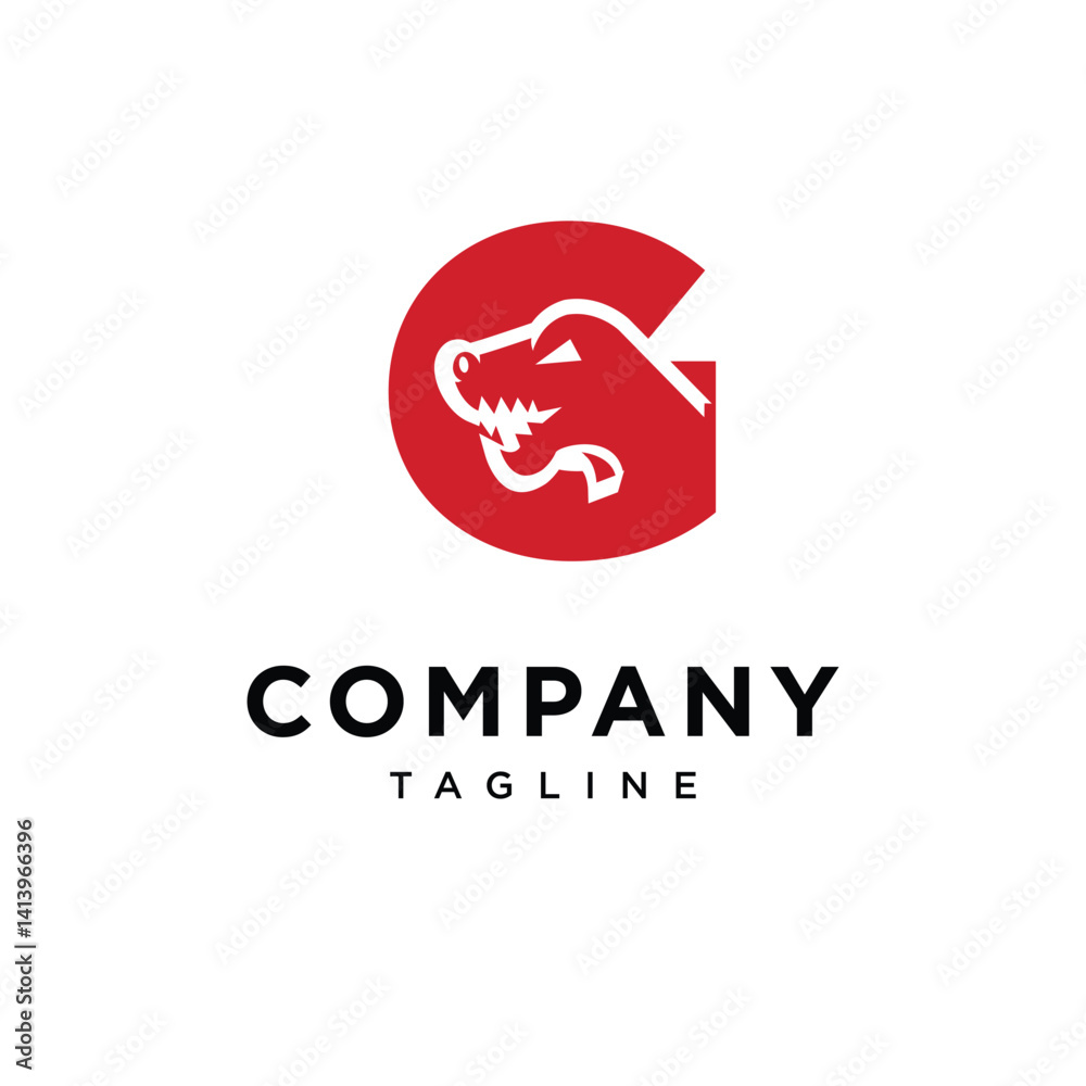 Fototapeta premium Letter G T-Rex Dino Logo Icon Vector