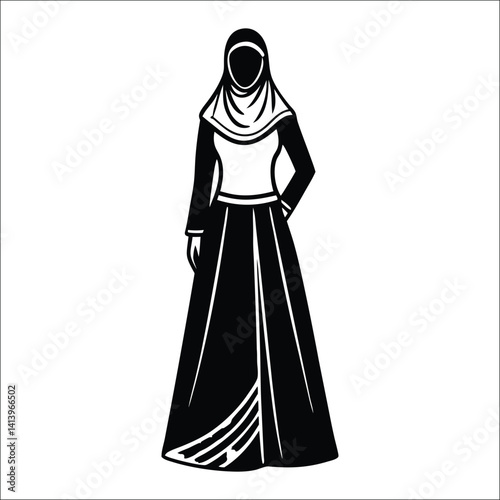 Hijab Woman Silhouette – Elegant Muslim Fashion Icon