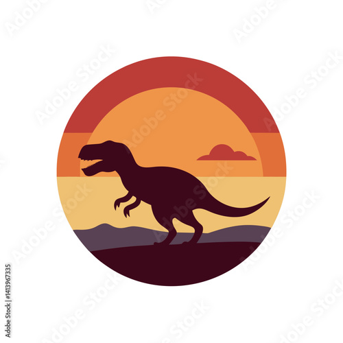 Desert T Rex Dinosaur Scene Vector