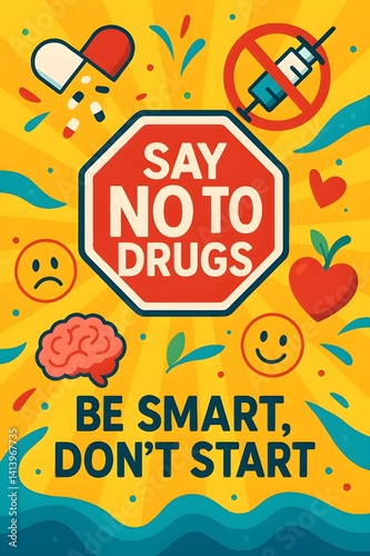 vector illustration of a say no to drugs poster perfect for world anti drugs day