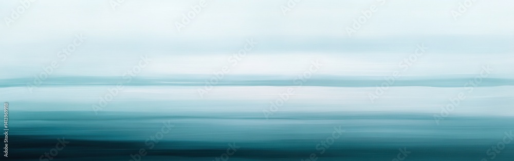 Fototapeta premium Calm Teal Gradient with Soft Horizontal Strokes for Artistic Backgrounds and Tranquil Design Projects