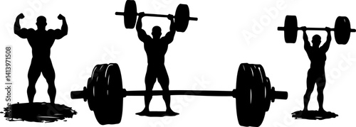 silhouette of man lifting weights