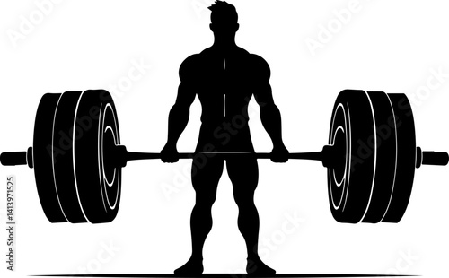 silhouette of man lifting weights