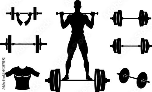 silhouette of man lifting weights