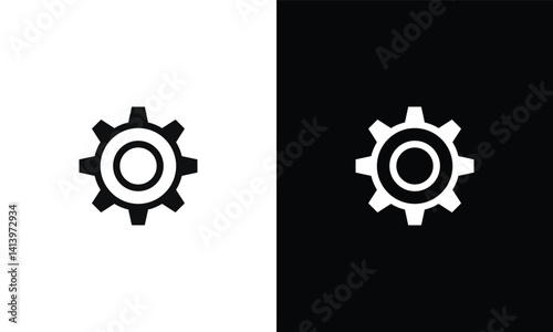 settings icon on white or black background