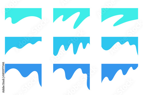 Separator for a web page or banner. Abstract wavy organic shape, background for the header of the upper part of the page, graphic vector simple illustration. A modern set of formation templates
