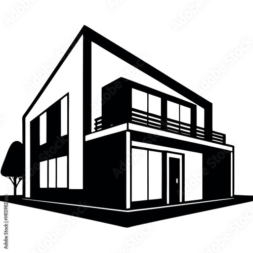 A modern terrace house with clean lines 