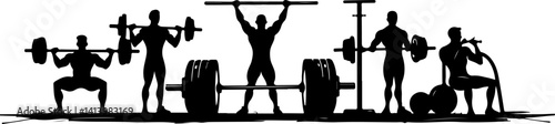 GYM workout silhouette set
