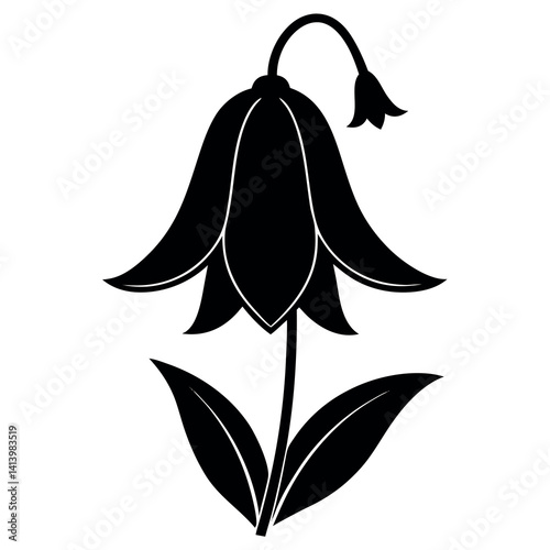 Black bluebell silhouette 