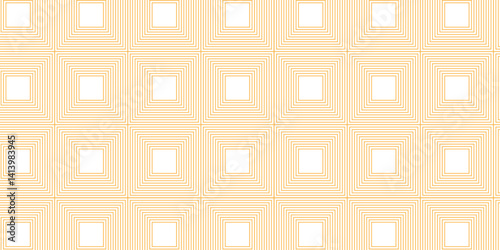 Abstract overlapping vector geometric repeat Pattern wave fabric brown square line background. seamless fabric geomatics overlapping create retro line pattern.	
