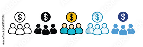 Mutual Fund Icon Set Multiple Style Collection