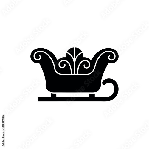 Creative details sleigh icon black color 