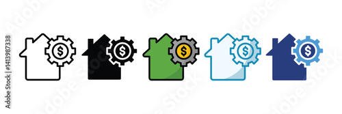 Asset Management Icon Set Multiple Style Collection