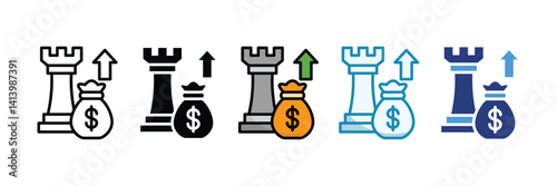 Investment Strategy Icon Set Multiple Style Collection