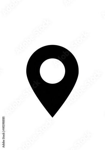 Simple black location pin icon