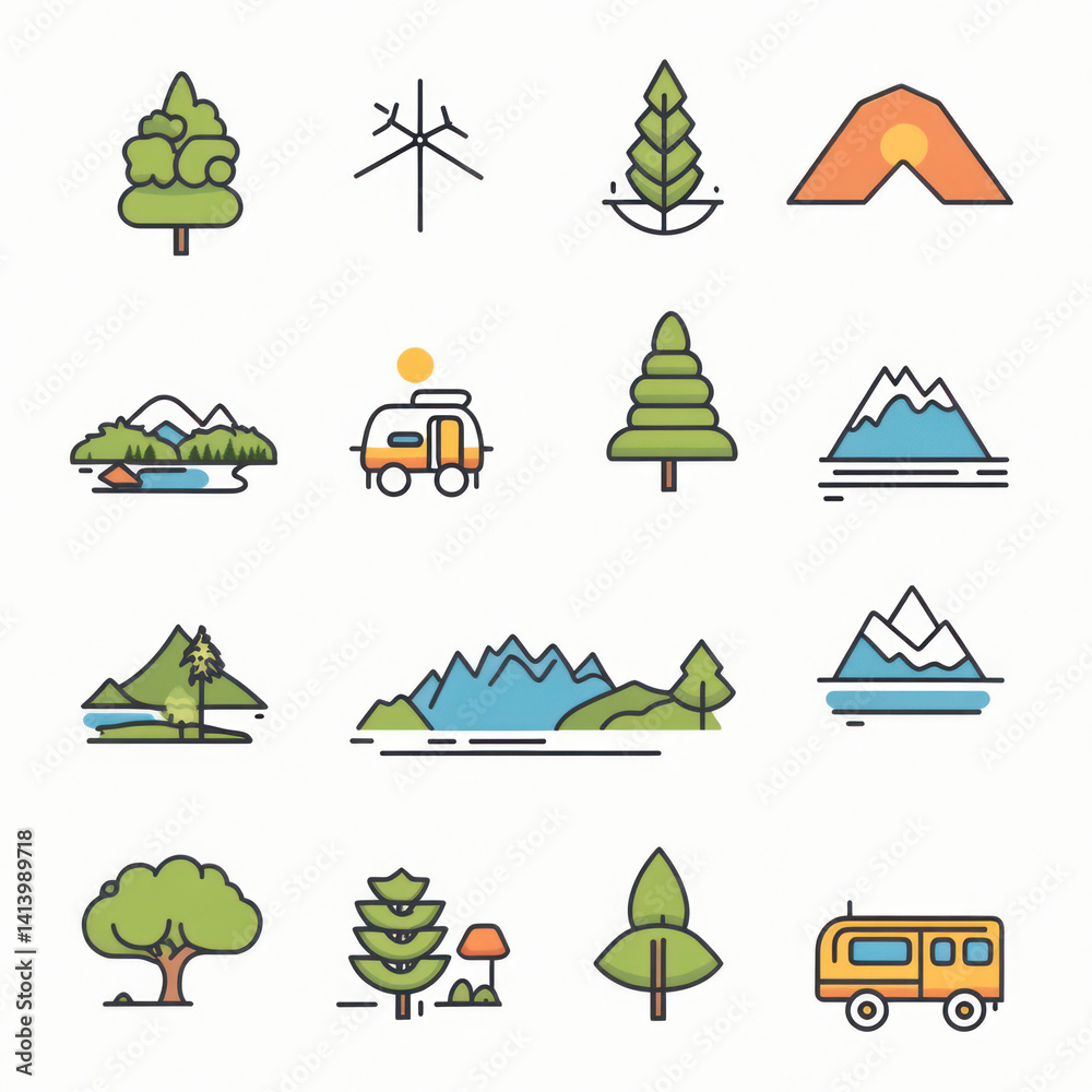 Fototapeta premium set of vector icons