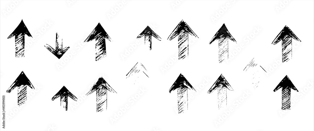 Naklejka premium Vector seamless pattern hand Art drawn arrows