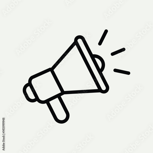 Megaphone icon vector symbol for mobile apps and website UI designs