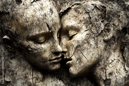 Lonely and sad. Unresolved trauma - cause of depression: abstract image of mental state. Mental clarity. Metaphorical unresolved trauma physical senses, of a loss of pleasure or interest.