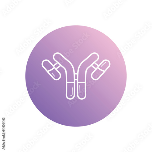 Antibody Structure icon vector stock illustration