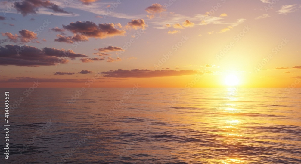 Obraz premium sunset over clouds, sky golden hour view 