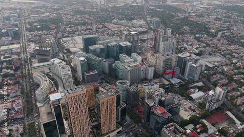 Drone's aerial perspective of Polanco in CDMX.