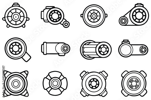 quickcarrier turbo line art unique vector illustration tech style