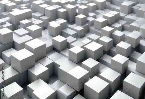 Floating 3D Cube Pattern in Monochrome Light Gray