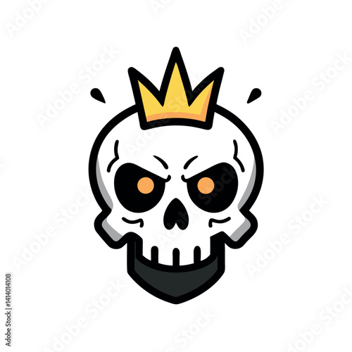 Angry skull king logo design
