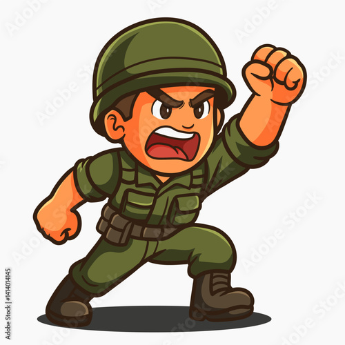 Soldier cartoon. Cartoon character design isolated on white background