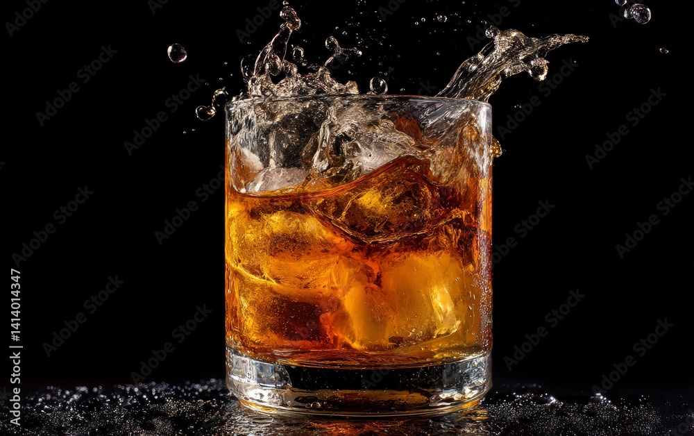 Whiskey Splash: Amber Liquid's Dynamic Elegance Whiskey Splash: Amber Liquid's Dynamic Elegance
