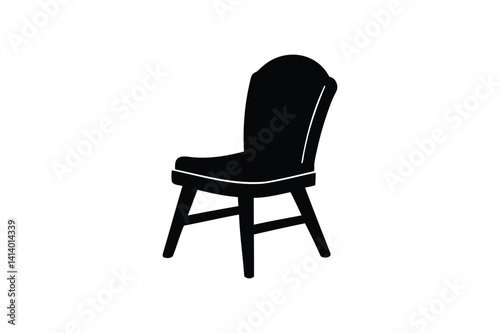 Baby chair icon silhouette on white background