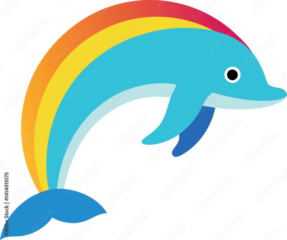 dolphin-jumping-through-rainbow---white-background dolphin-jumping-through-rainbow---white-background