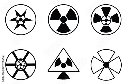 radioactive decay line art clean radioactive symbol illustration