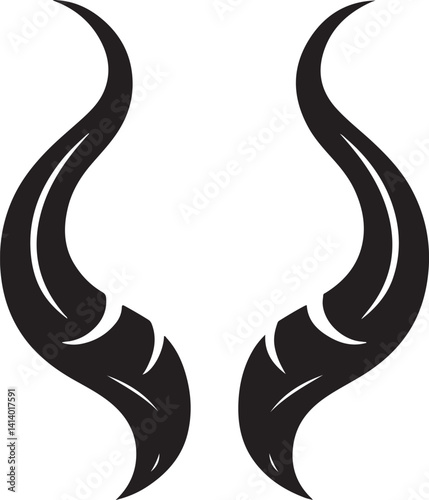 Demonic Horns Silhouette Design Icon