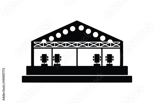 Concert stage icon silhouette
