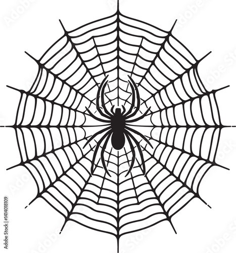 Creepy Web Pattern Vector Silhouette Icon