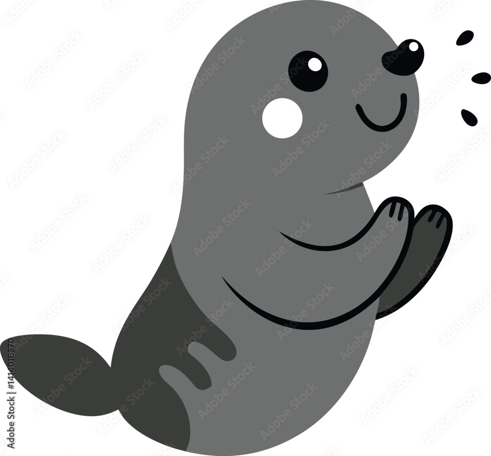Obraz premium seal-pup-clapping---white-background--.eps