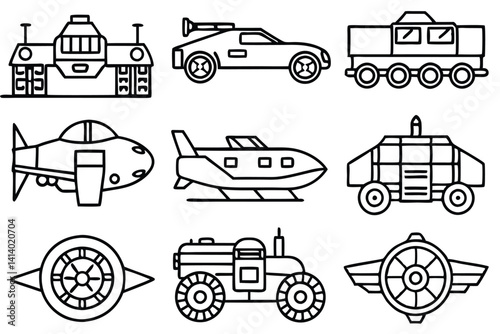 titanlifter turbo line art detailed digital illustration design