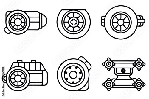 titanlifter turbo line art minimalist abstract engineering style