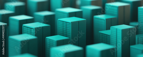 Modern cityscape with teal buildings showcasing joint venture in urban asset review
