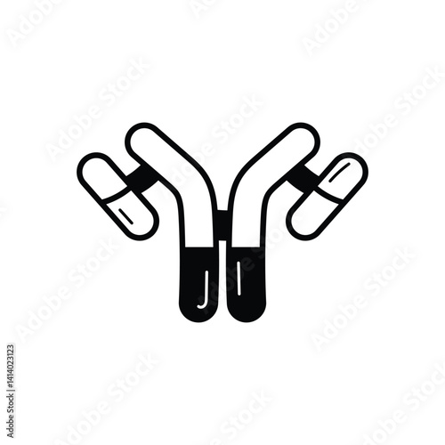 Antibody Structure icon vector stock illustration